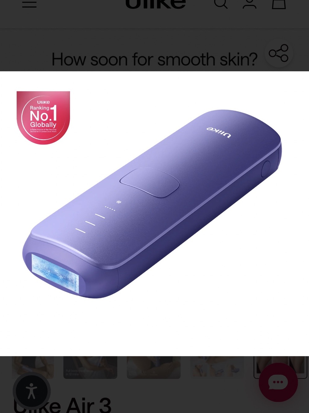 ULIKE Air 3 IPL Hair Removal Device | New In Box | Sapphire Ice Cooling
